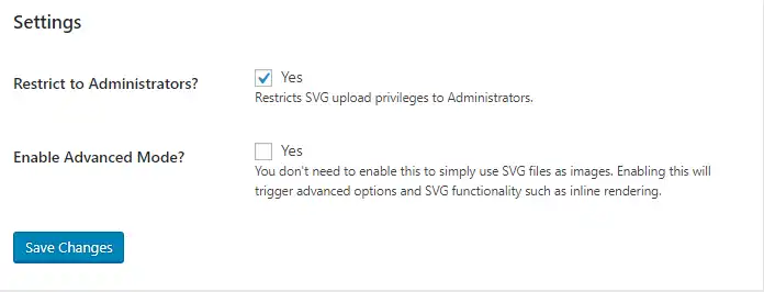 SVG Image WordPress Plugin Settings-II