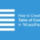 How to Create a Table of Contents in WordPress